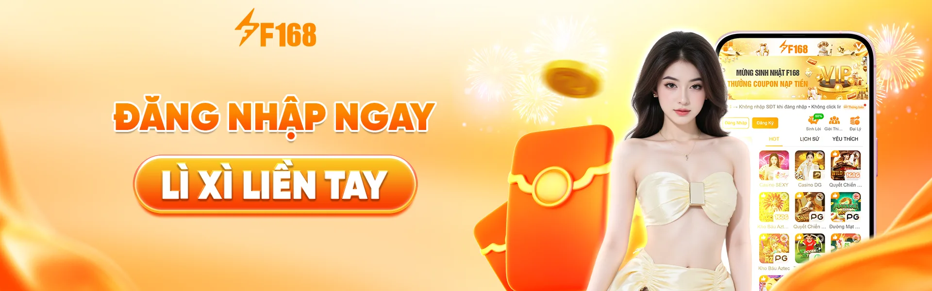 Đăng nhập F168 ngay - lì xì liền tay